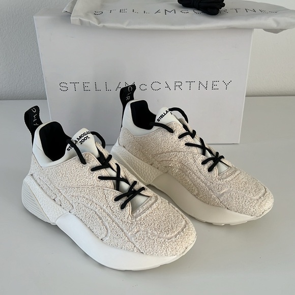 NWT NIB new Stella McCartney Eclypse sneaker trainer white ecru Size IT 40 US 10 - Picture 1 of 14